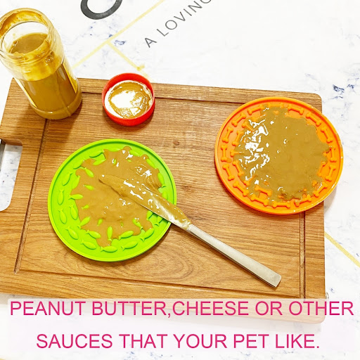 Title 7, Suction Cup Pet Licking Mat, Silicone Slow Feed...
