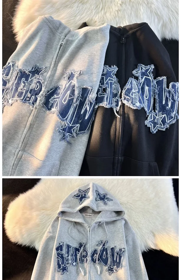 Lettera XINGX Cardigan Cappotto Maglione con cerniera da donna