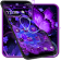 Violet Neon Noir Fleur Thème icon