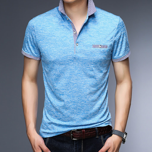 Title 6, Mens Short Sleeved T Shirt New Style Top Lapel...