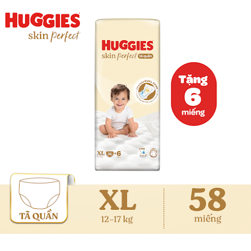 Tã-bỉm quần Huggies Skin Perfect XL Super Jumbo 52+6 miếng