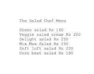 The Salad Chef menu 1