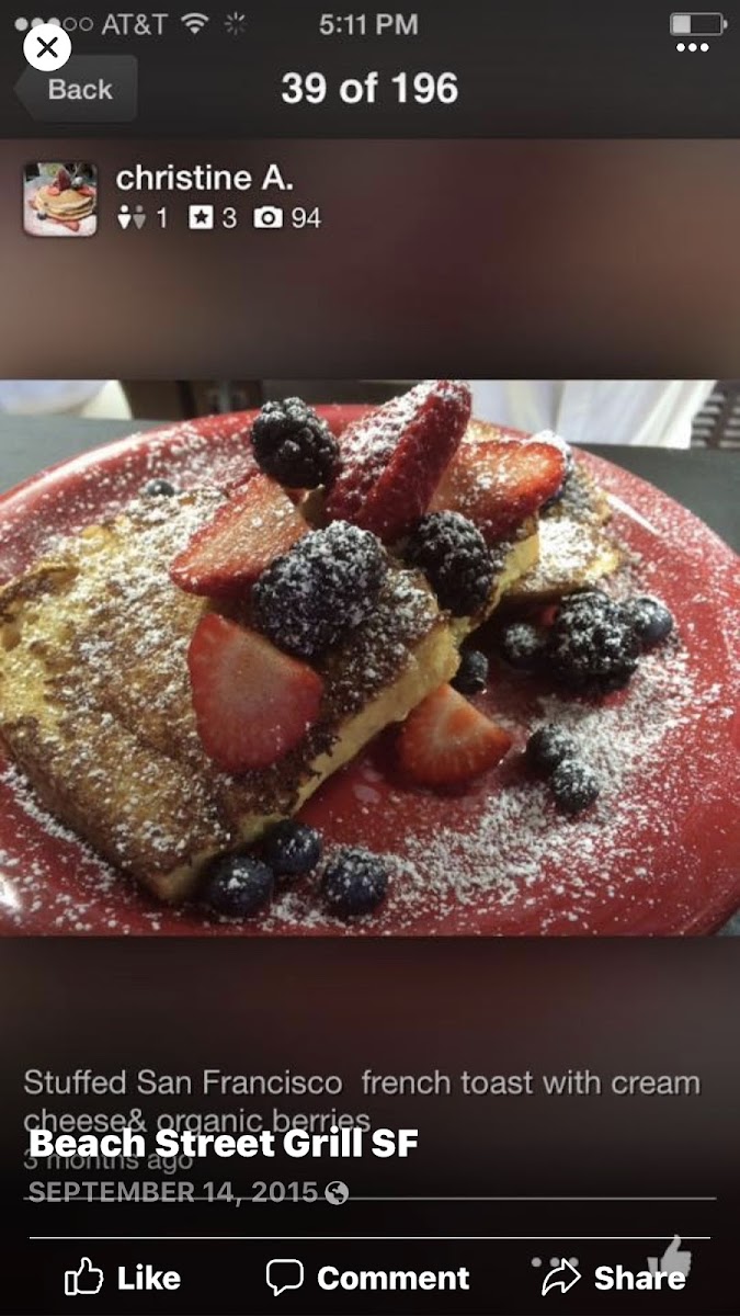 Gluten free French toast with Organic berries