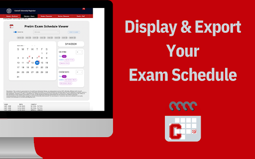 Cornell Exam Schedule Viewer