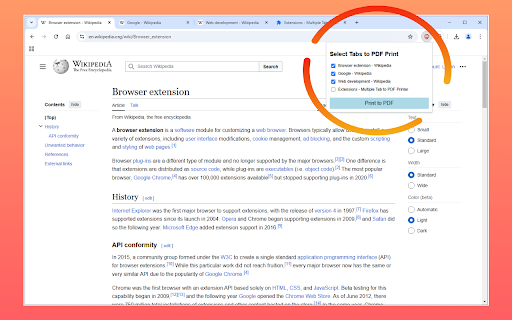 Multiple Tab to PDF Printer Preview 1
