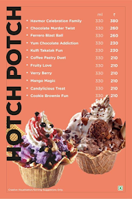 Havmor Icecream menu 1