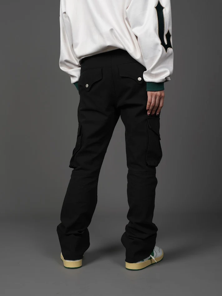 Retro tweekleurige casual micro-flare broek, nationale trend. Draagcomfort en stijl voor een trendy en relaxte look, ideaal voor dagelijks gebruik.