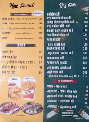 RollsKing menu 