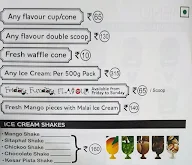 Natural Ice Cream menu 1