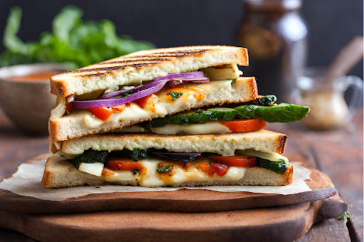 Grilled Veg Paneer Cheese Double Decker Sandwich