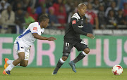 Luvuyo Memela of Orlando Pirates with possession during the Absa Premiership match between Orlando Pirates and Chippa United at Orlando Stadium on August 19, 2017 in Johannesburg, South Africa. 