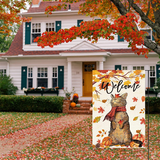 Title 2, Autumn Thanksgiving Yard Decoration Linen Garde...