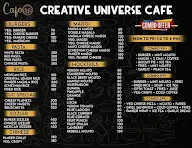 Creative Universe Cafe menu 1