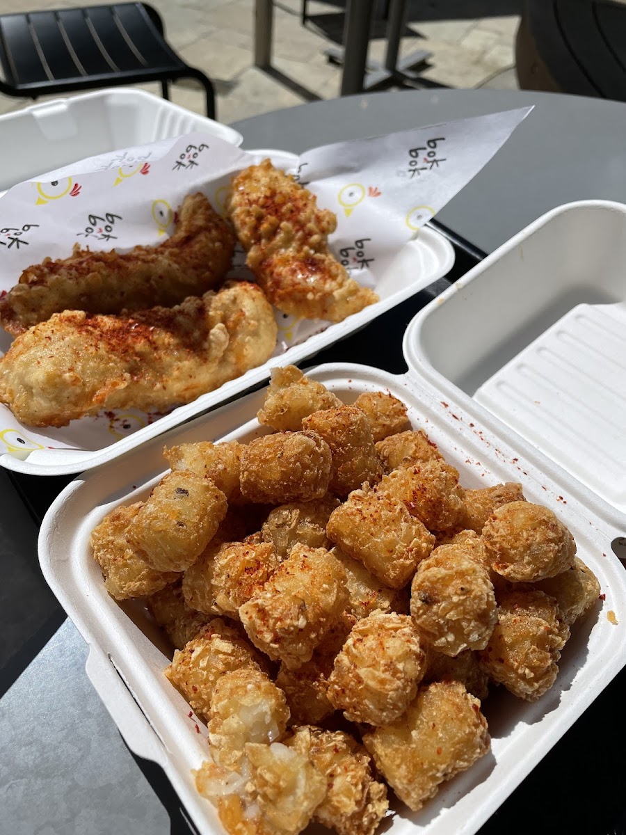 Chicken tenders and tots