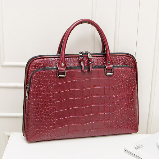 Title 2, Large Capacity Leather Ladies Briefcase. Stylis...
