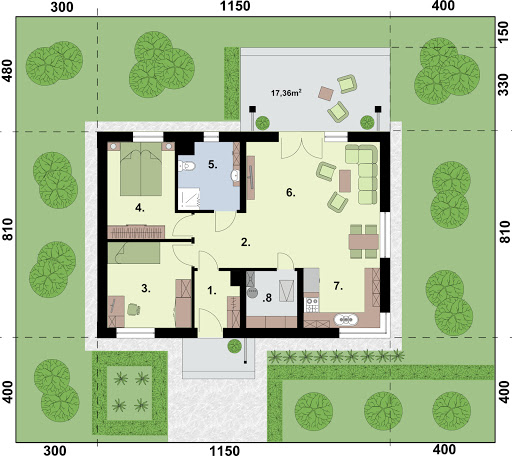 Trypolis 7 Szkielet Drewniany - Rzut parteru