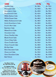 Cakes & Shakes menu 1