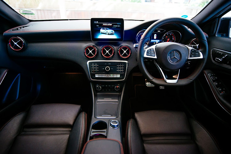 The interior of the Mercedes-Benz A250 Sport.