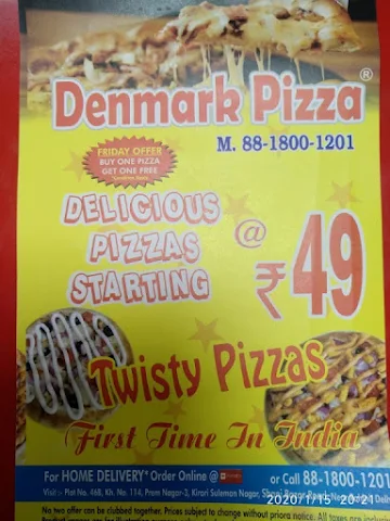 Denmark Pizza menu 