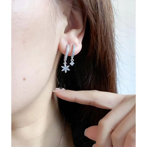 Title 7, Snow Ring Ice Crystal Necklace Pendant Clavicle...