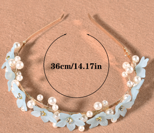 Title 1, Womens Floral Pearl Hair Hoop Headwear, an ele...