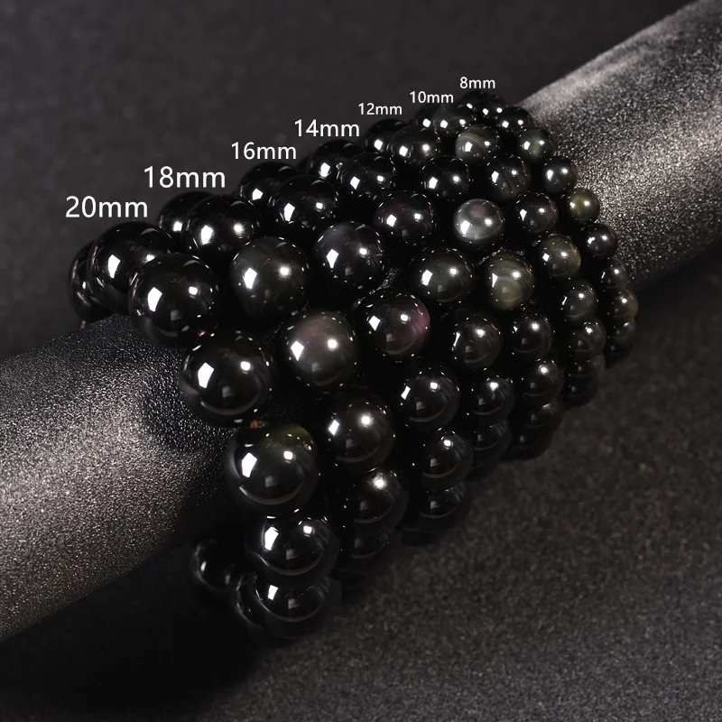 Bracelet d'obsidien à double œil rond