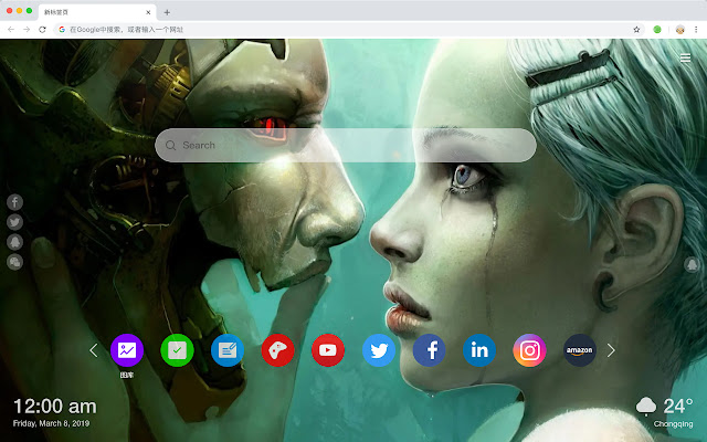 Robot Popular Technology HD New Tabs Theme