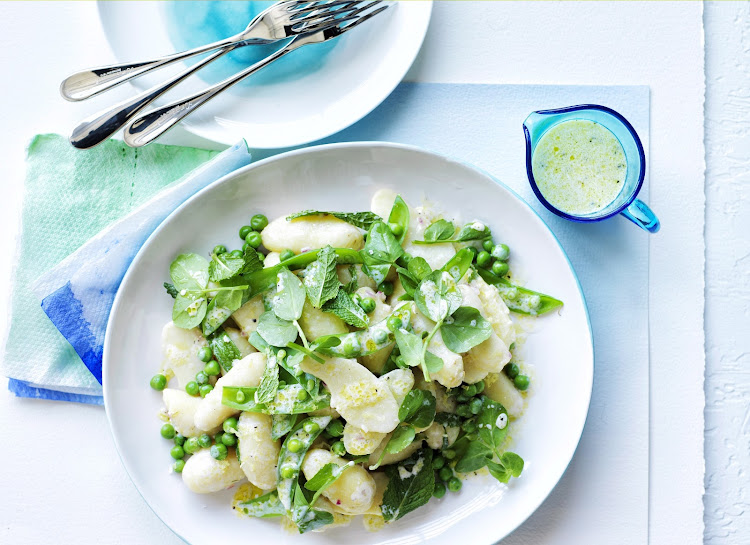 Minty potato and pea salad.