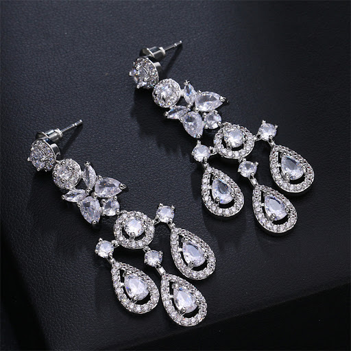 Title 4, Banquet Long Elegant Copper Micro Inlaid Zircon...