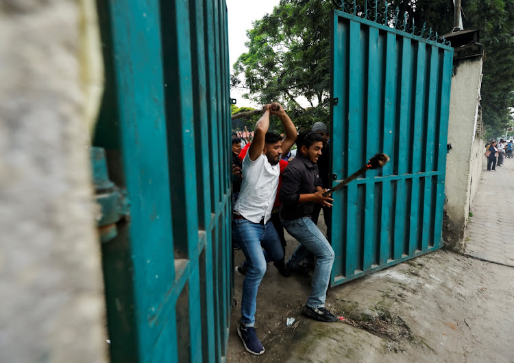 Students affiliated with the main opposition party clash with police during a protest against fuel prices in Kathmandu, Nepal, June 20 2022. Picture: NAVESH CHITRAKAR/REUTERS