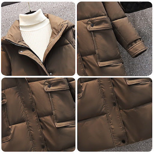 Title 6, Thick hooded loose pocket padded jacket for war...