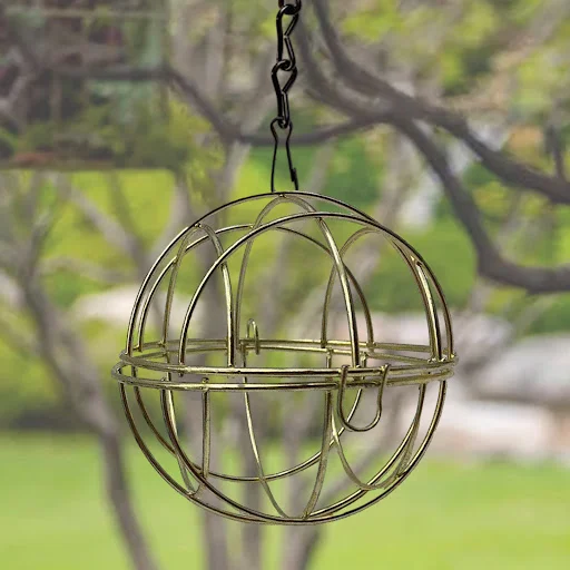 Outdoor Hanging Bird Feeder Cage Globe Cage Bird Feeder Iron Hanging Bird Feeder for Supplies Outdoor Balcony Garden Dec