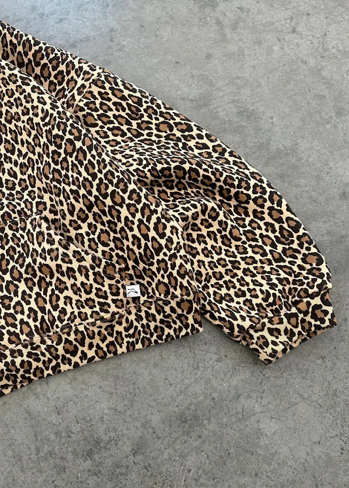 Felpa con cappuccio con stampa leopardata vintage transfrontaliera per coppie, con cerniera e design a maglione, comoda e alla moda.