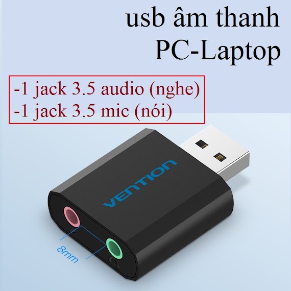 Usb Âm Thanh Pc Laptop Vention Vabs13/Vabs17 Usb Sound Card