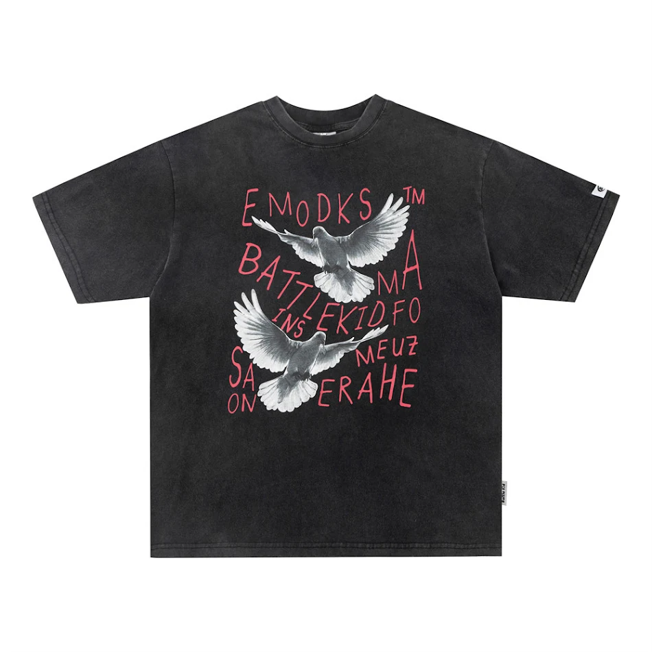 T-shirt imprimé pigeon manches courtes pour homme