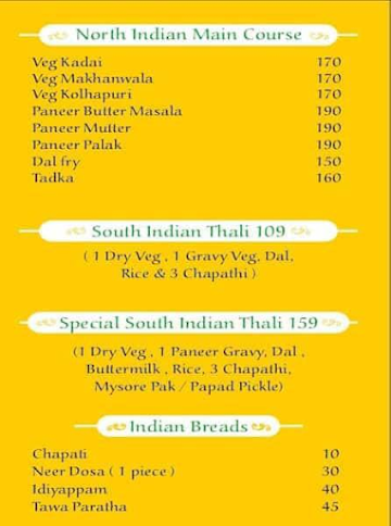 Mysore Central menu 