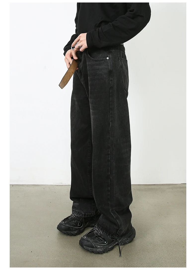 Title 6, Mens Loose Straight Jeans Wide Leg Pants Trous...