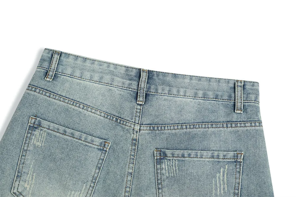 Title 8, Shorts vaqueros desgastados y rotos para hombre...