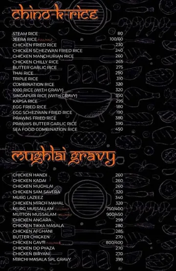 Mirchi Masala menu 