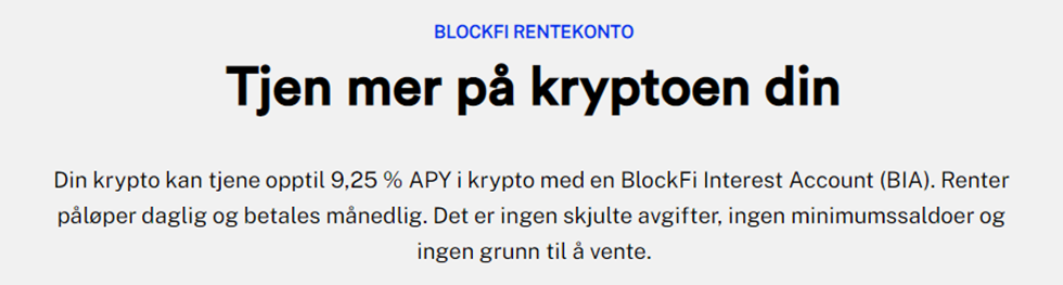 Blockfi Rentekonto