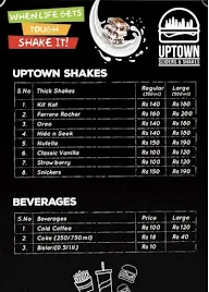 Uptown Sliders & Shakes menu 3