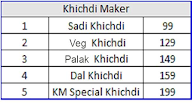 Khichdi Maker menu 1