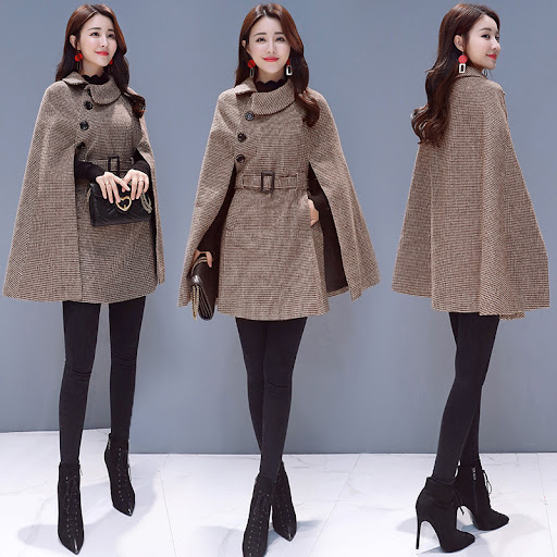 Title 4, Wool shawl cloak coat, a warm and stylish winte...