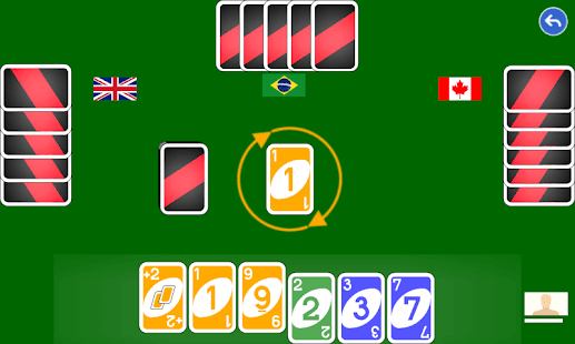 Color number card game: uno Screenshot