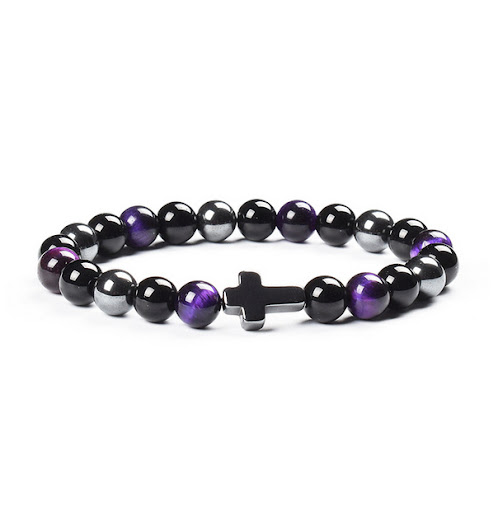 Title 4, Colorful Tigereye Cross Agate Bracelet A vibran...