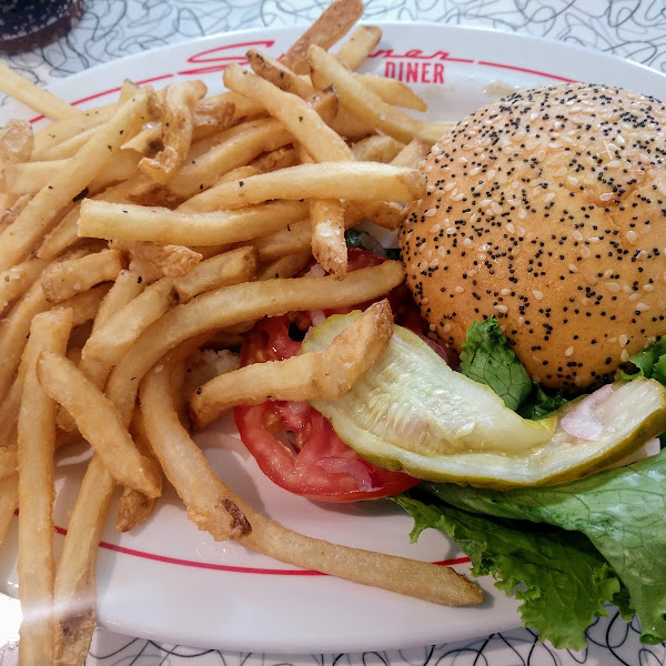 GF bun, burger was excellent, fries from a shared fryer