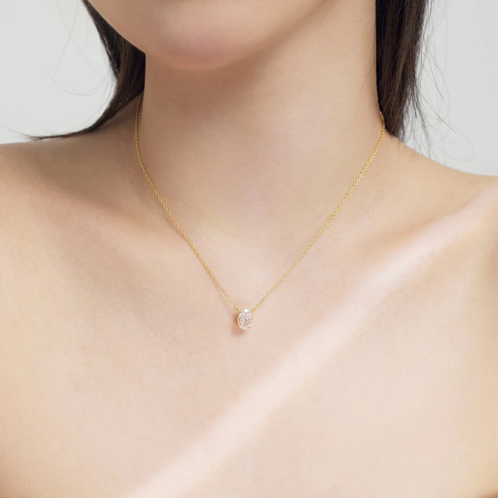 Title 4, Minderheid fashion ketting, S925 zilver, witte ...