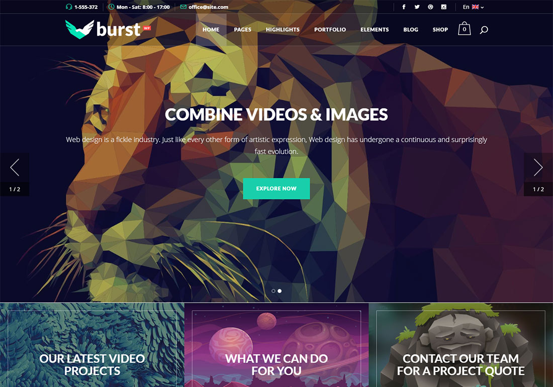 Fondo de video de temas de WordPress en ráfaga