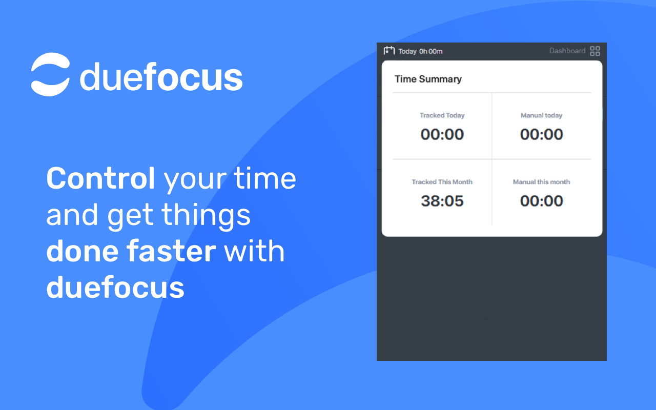 Duefocus - time tracking app for Chrome Preview image 3