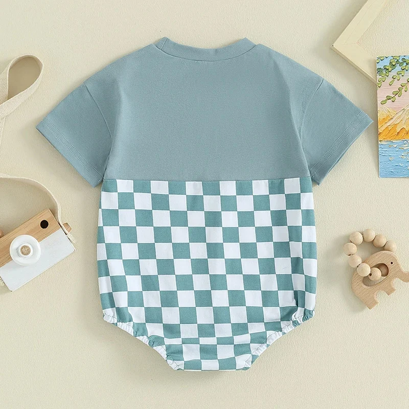 Title 5, Baby Sommer Jumpsuit Waffel Patchwork Tasche Ku...